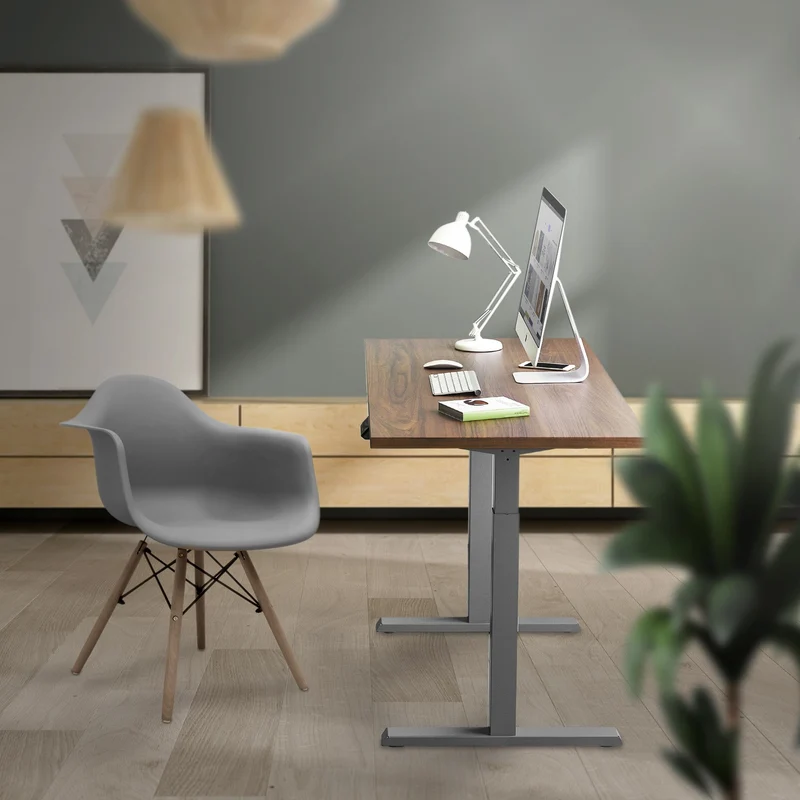 Elektrischer Schreibtischgestell Grau aus Kunststoff und Stahl ML-Design