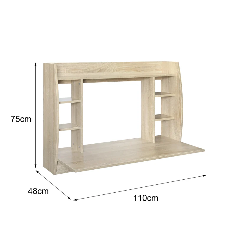 Wandschreibtisch 110x75x48 cm Sonoma-Eiche aus MDF ML-Design