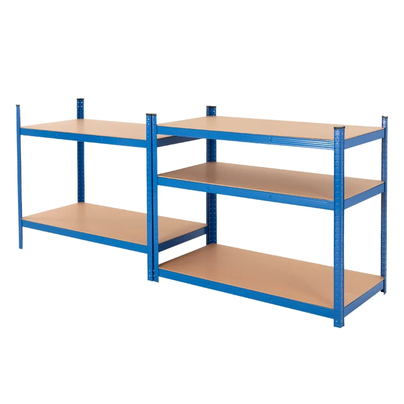 Werkstattregal 200x100x50 cm Blau aus Metall und MDF Holzfaserplatte bis 875 kg