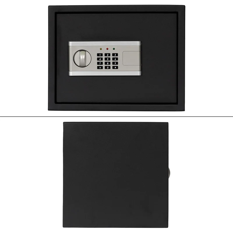 Elektronischer Tresor mit Alarm Schwarz 38x30x30 cm aus Metall
