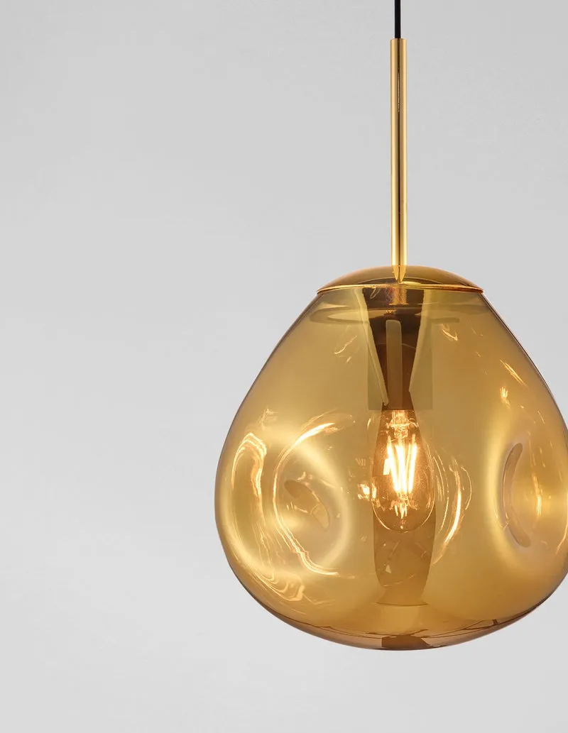 B-Ware Nova Luce Pendelleuchte Hängeleuchte Lava E27 LED Gold dimmbar 120x25 cm Lampe