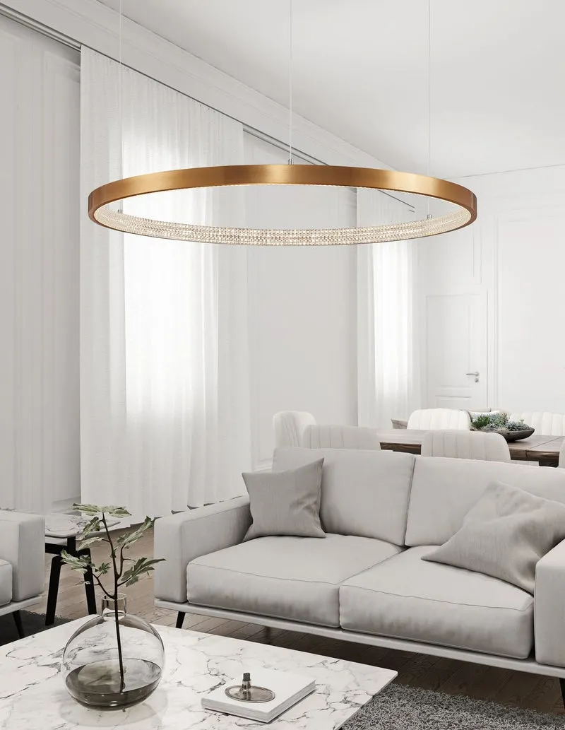 B-Ware Nova Luce Pendelleuchte Hängeleuchte PRESTON LED Lampe Gold Warmweiß dimmbar