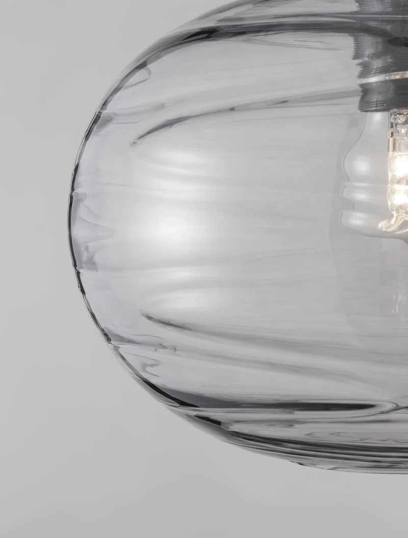 B-Ware Nova Luce Pendelleuchte Hängeleuchte EVLEEN E27 LED Schwarz dimmbar Glas Ø 30 cm