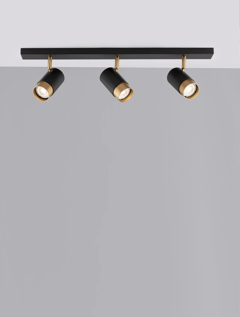 B-Ware Nova Luce Deckenleuchte Strahler Lampe POGNO GU10 LED 3-fach Schwarz dimmbar