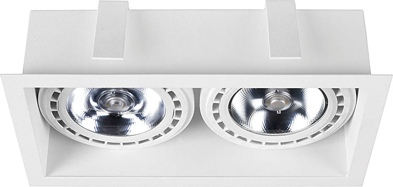 B-Ware Nowodvorski Einbauleuchte Downlight Spot Mod II weiß zweiflammig Stahl GU10 LED