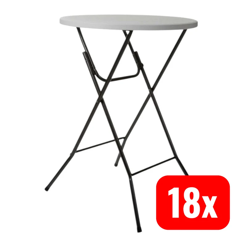 18x B-Ware Perel Stehtisch Campingmöbel Partytisch Gartentisch Weiß bis 80 kg 18 STÜCK