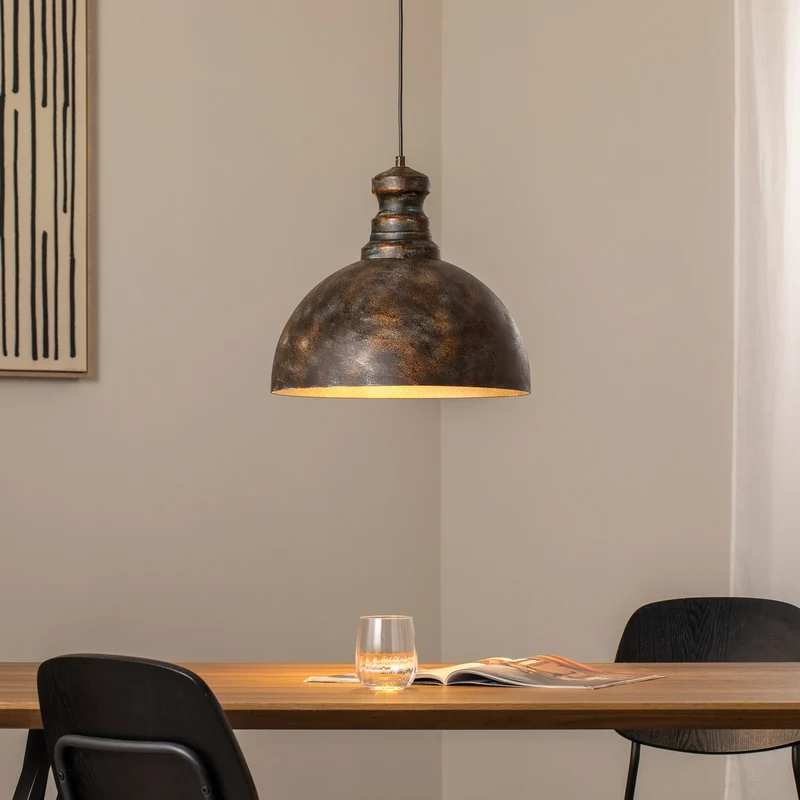 B-Ware Opviq Pendelleuchte Hängeleuchte Saglam Altmessing Metall Vintage Design E27 LED