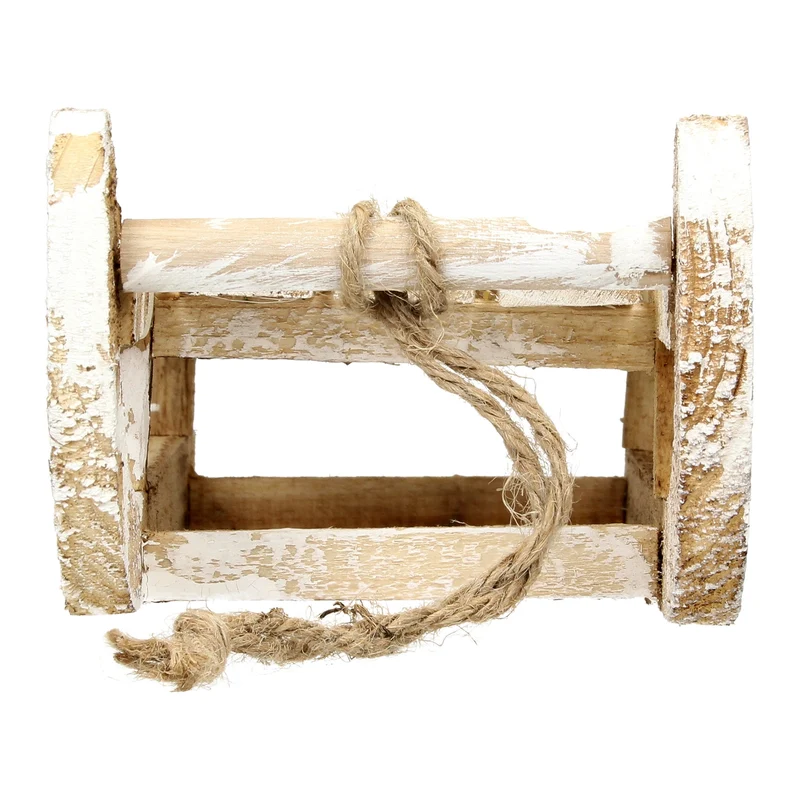 Weihnachtsdeko Schlitten mit 25 Warmweißen LEDs 31,5x14,5x10,5 cm Natur aus Holz