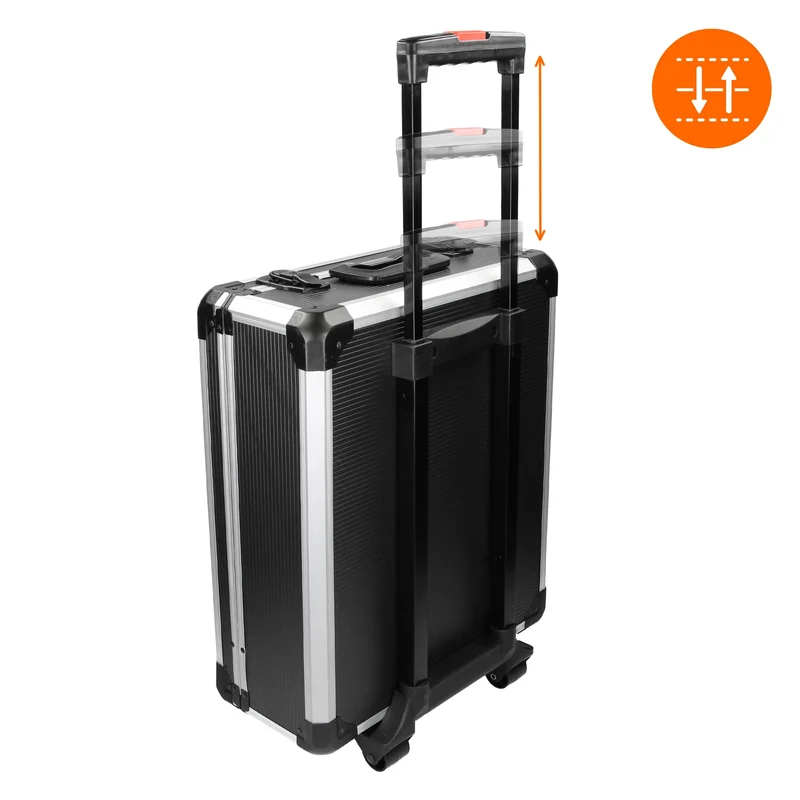 Werkzeugkoffer 949 Teilig Aluminium Schwarz mit 4 Ebenen Chrom-Vanadium