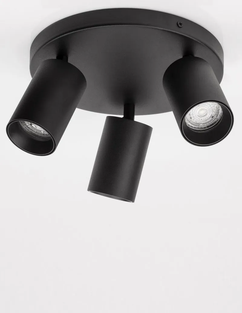 B-Ware Nova Luce Deckenleuchte Deckenlampe TOD Schwarz GU10 LED Lampe dimmbar 3-flammig