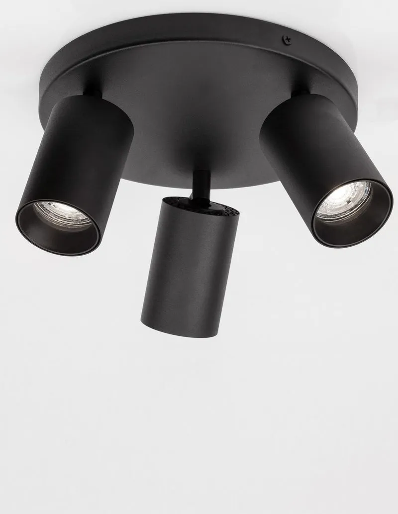 B-Ware Nova Luce Deckenleuchte Deckenlampe TOD Schwarz GU10 LED Lampe dimmbar 3-flammig