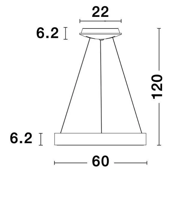 B-Ware Nova Luce Pendelleuchte Hängelampe LED RANDO THIN Weiß dimmbar Neutralweiß 60 cm