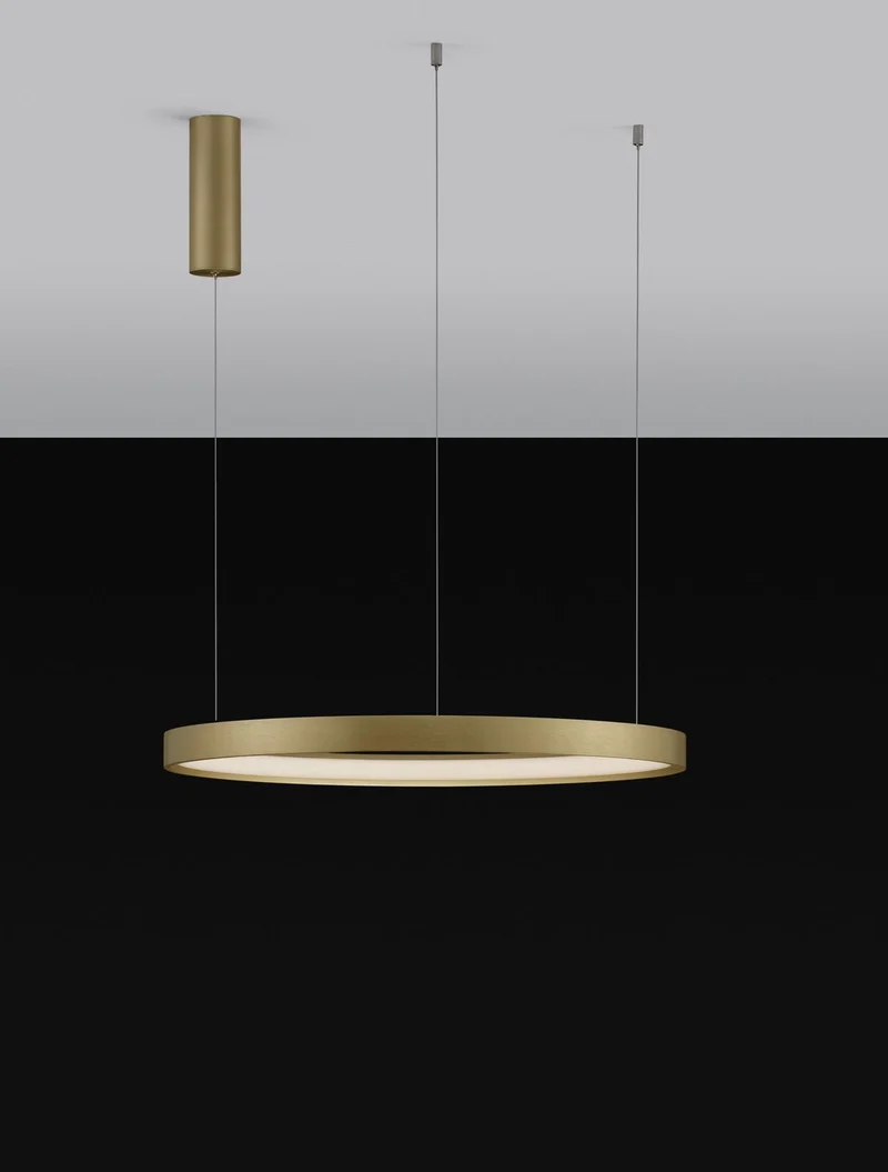 B-Ware Nova Luce Pendelleuchte Hängeleuchte PERRINE LED Gold Warmweiß dimmbar 150x60 cm