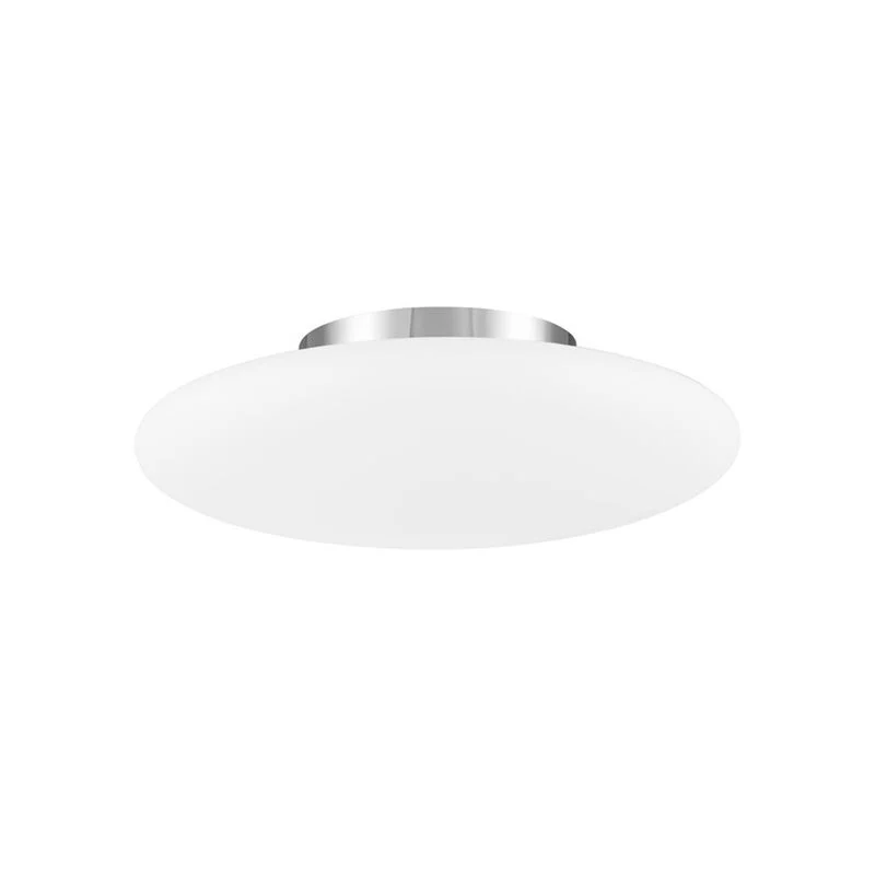 B-Ware NOVA LUCE Deckenleuchte Lampe PRESSIONE Chrom Opalglas Metall E27 LED 50 cm