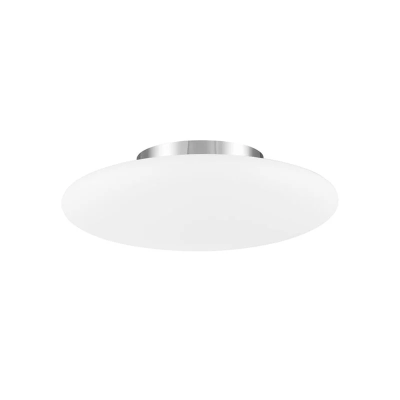 B-Ware NOVA LUCE Deckenleuchte Lampe PRESSIONE Chrom Opalglas Metall E27 LED 50 cm