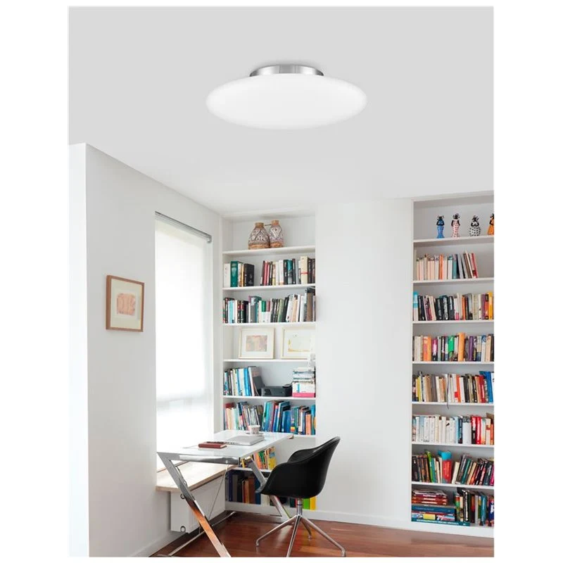 B-Ware NOVA LUCE Deckenleuchte Lampe PRESSIONE Chrom Opalglas Metall E27 LED 50 cm