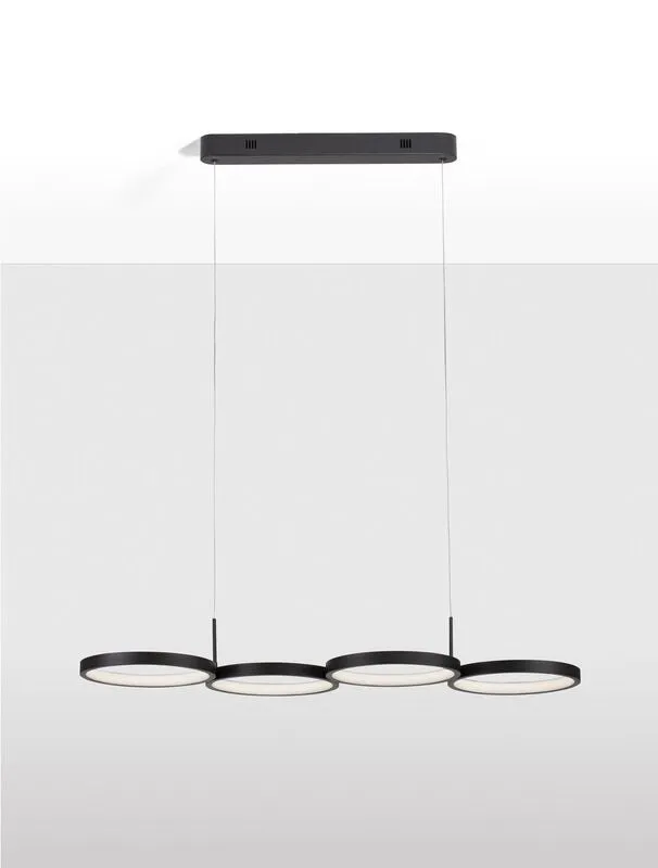 B-Ware Nova Luce Pendelleuchte Hängelampe MAGNUS LED Schwarz Warmweiß dimmbar 84 cm 283