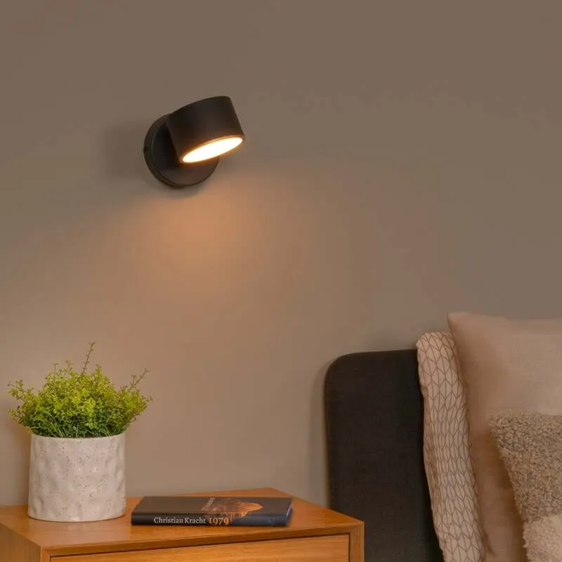 B-Ware Lucide Wandleuchte Wandlampe Gian LED schwarz Metall Touchdimmer 2700 K Ra90