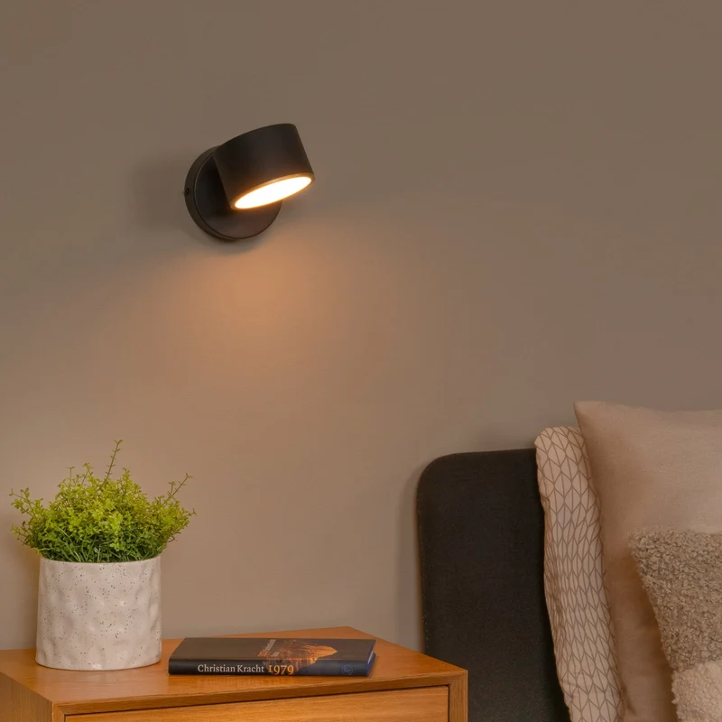 B-Ware Lucide Wandleuchte Wandlampe Gian LED schwarz Metall Touchdimmer 2700 K Ra90873