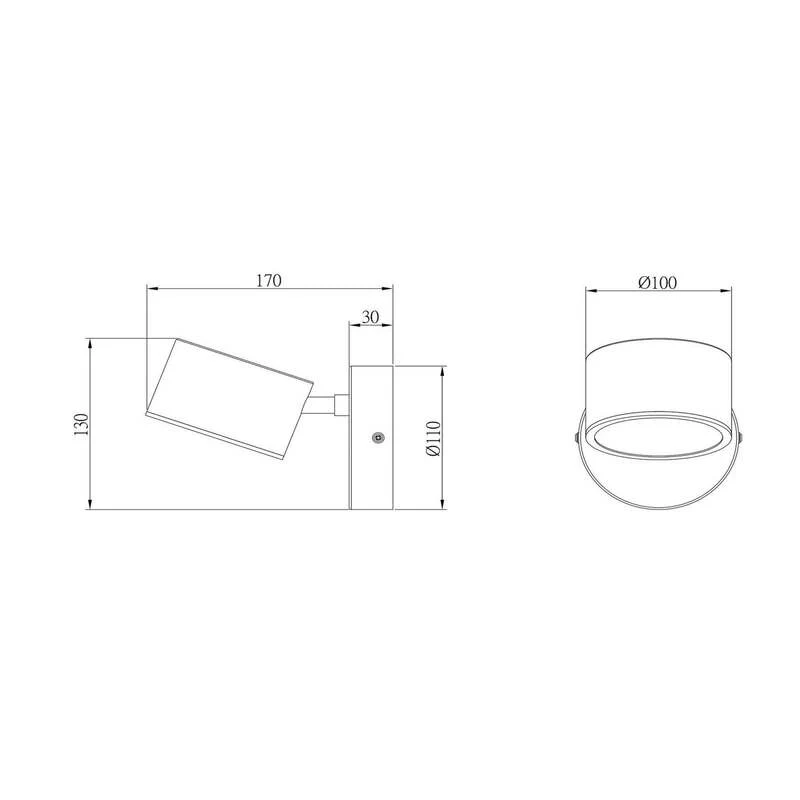 B-Ware Lucide Wandleuchte Wandlampe Gian LED schwarz Metall Touchdimmer 2700 K Ra90873