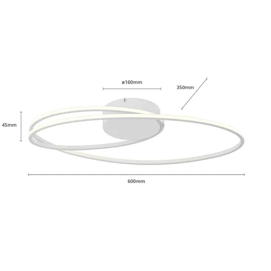 B-Ware Lindby Xenias LED-Deckenlampe weiß 60 x 35 cm Deckenlampe Designerlampe Lampe