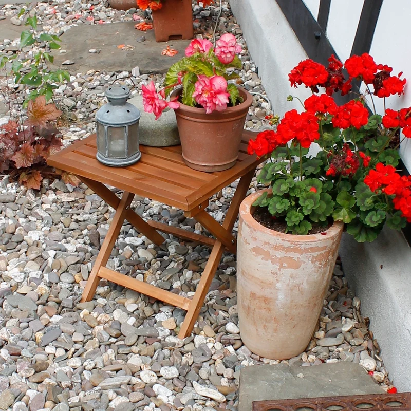 Gartentisch Braun 46x46x46 cm klappbar aus massivem Kiefernholz