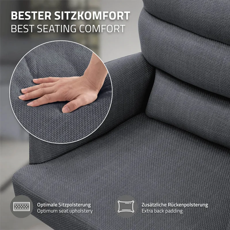 Esszimmerstuhl 4er Set Anthrazit drehbar mit abnehmbaren Rückenkissen gepolstert bis 120 Kilogramm