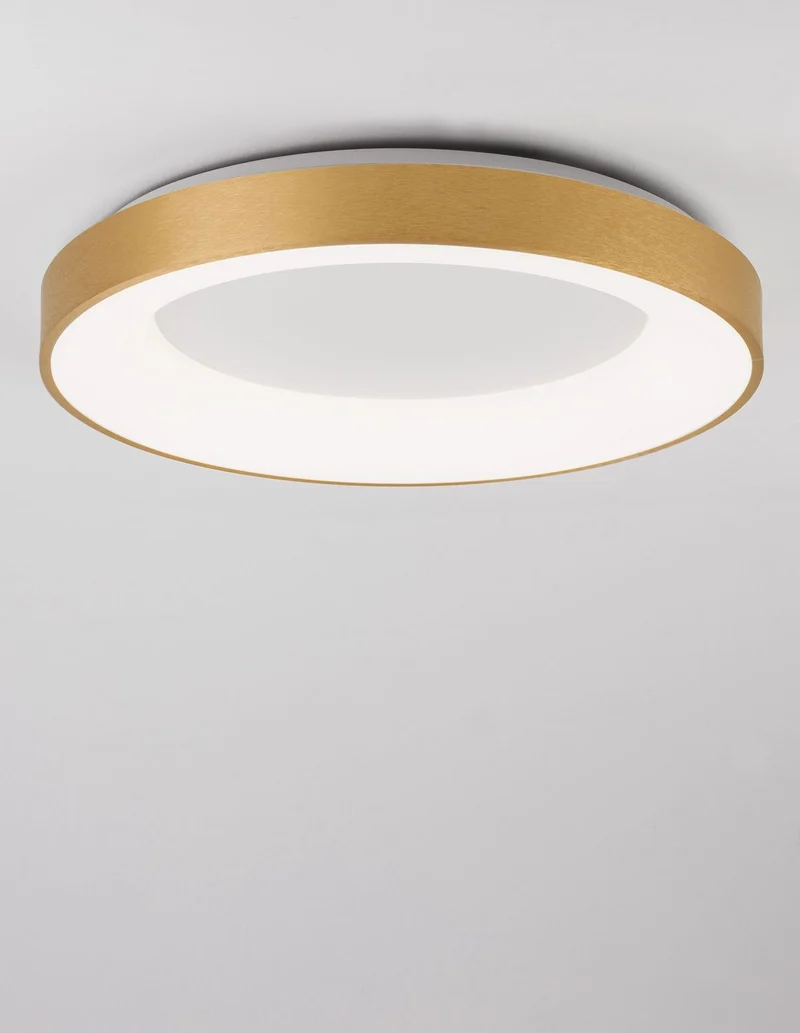 B-Ware Nova Luce Deckenleuchte Deckenlampe Rando Thin LED Gold Warmweiß dimmbar 60 cm