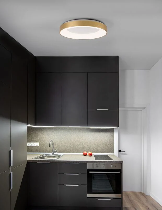 B-Ware Nova Luce Deckenleuchte Deckenlampe Rando Thin LED Gold Warmweiß dimmbar 60 cm