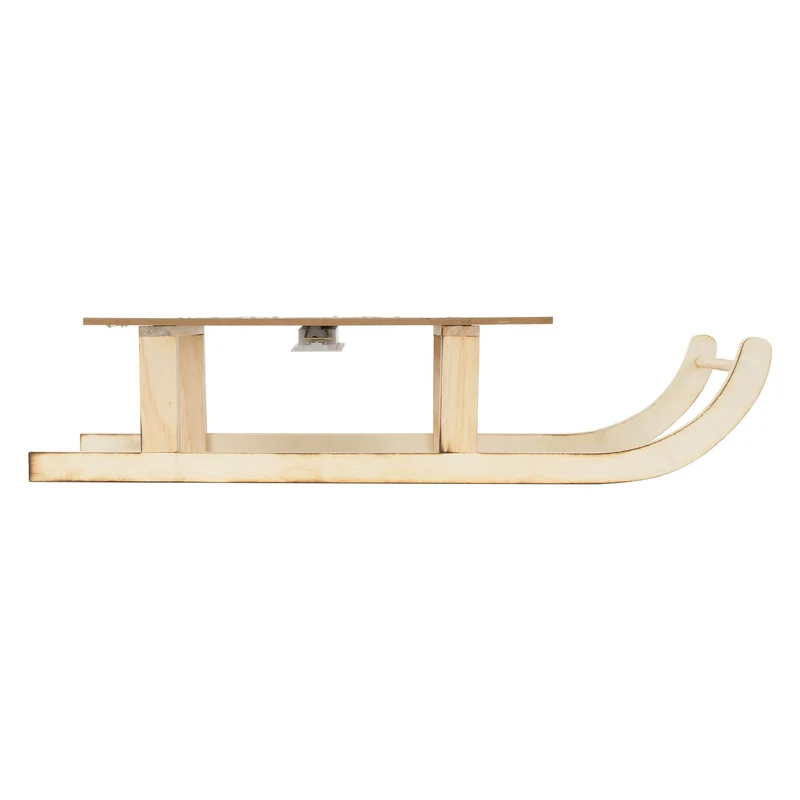 Deko Schlitten aus Holz mit LEDs und Timerfunktion 60 cm lang Weihnachtsschlitten