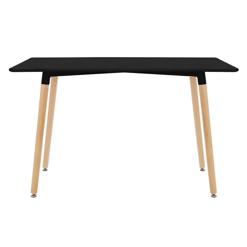 Esstisch aus Holz 120x70 cm Matt Schwarz Esszimmertisch für 4-6 Personen ML-Design