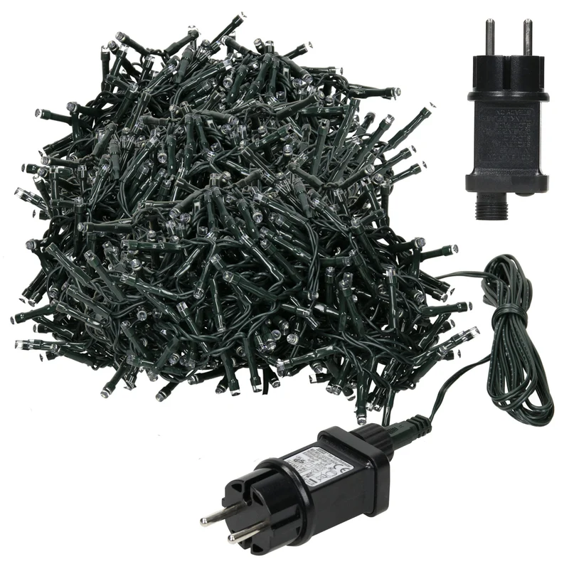 LED Clusterlichterkette bunt 36m mit 1800 Multi Color LEDs 8 Leuchtmodi mit Timerfunktion Spritzwassergeschützt