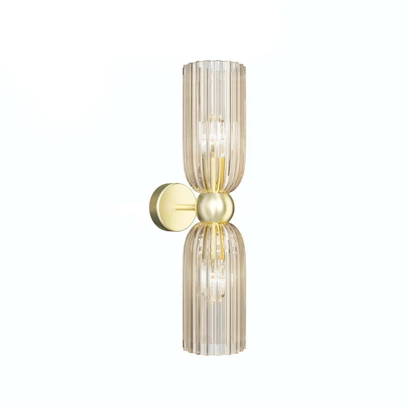 B-Ware Maytoni Wandleuchte Wandlampe Antic 2-flg Glas gold bernstein SIEHE TEXT/FOTO