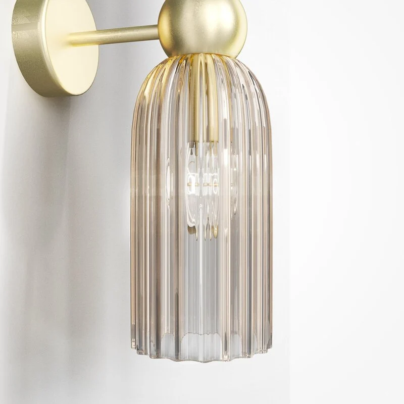 B-Ware Maytoni Wandleuchte Wandlampe Antic 2-flg Glas gold bernstein SIEHE TEXT/FOTO