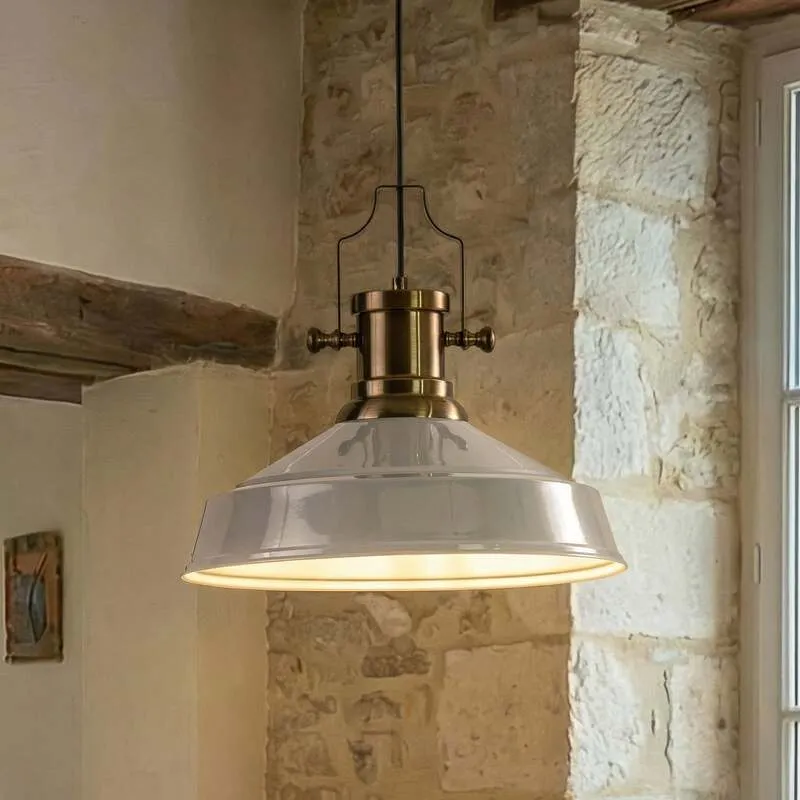 B-Ware ROYALTECH Hängeleuchte Pendelleuchte Augusta Grau Metall Vintage Wohnzimmer E27