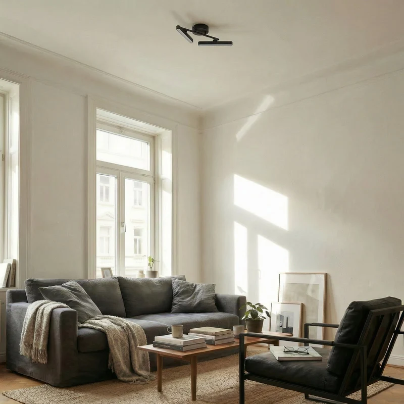 B-Ware Lindby Deckenleuchte Lichtleiste LED Lampe Eldrin Schwarz Wohnzimmer Esszimmer