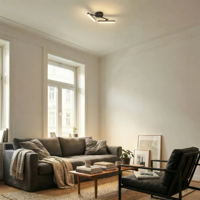 B-Ware Lindby Deckenleuchte Lichtleiste LED Lampe Eldrin Schwarz Wohnzimmer Esszimmer