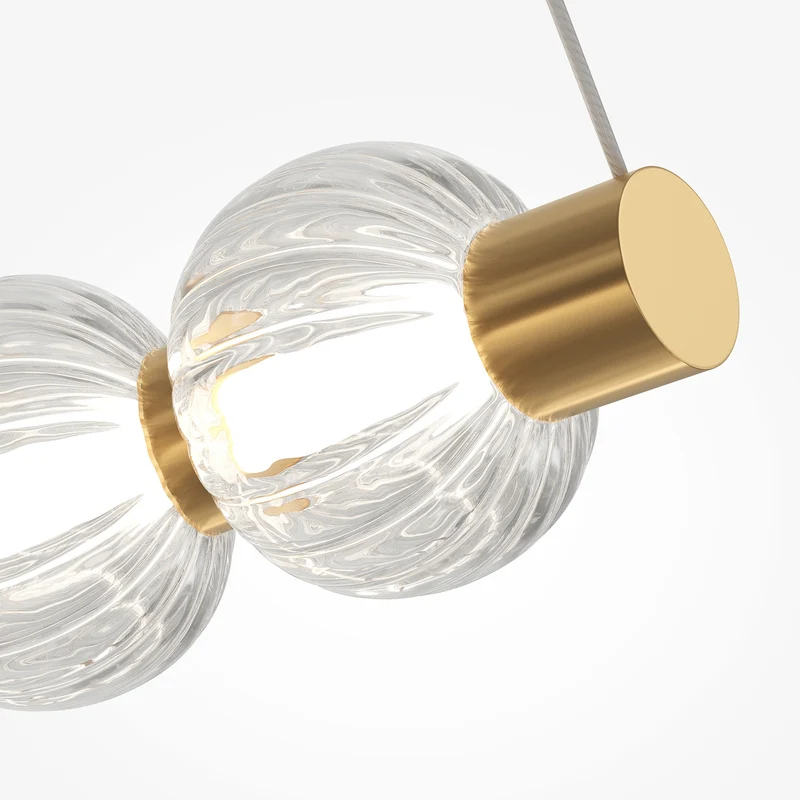 B-Ware Maytoni Hängeleuchte Pendelleuchte LED Amulet Glas Transparent Gold Warmweiß