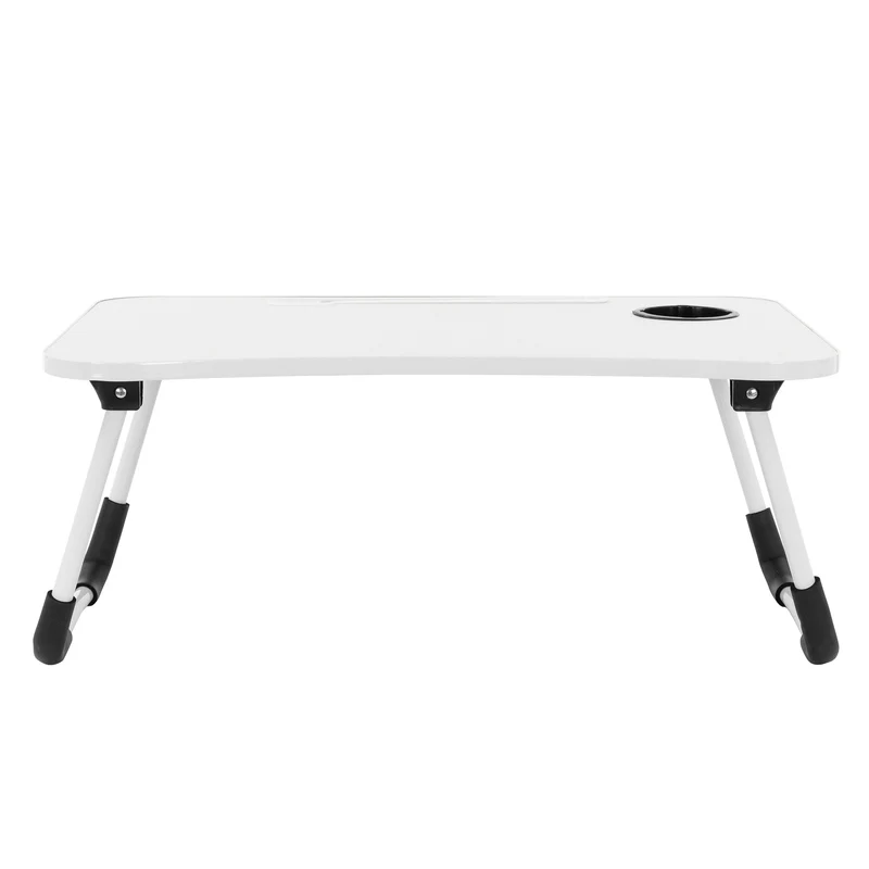 Laptoptisch mit USB-Ports klappbar 60x40 cm Weiß aus MDF inkl. USB Lampe und Ventilator ML-Design