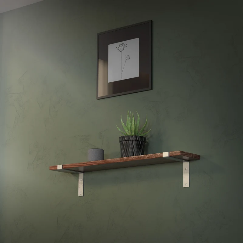 Wandkonsole Regalhalterung 2er Set 200 x 145 mm Grau aus Stahl ML-Design