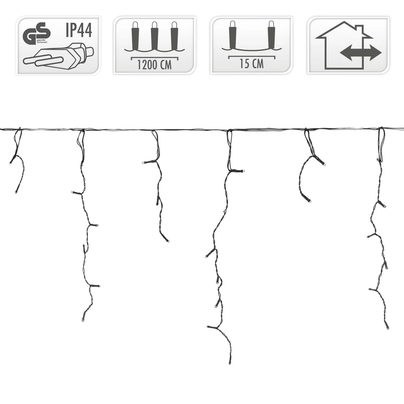 LED Lichtervorhang 12 m IP44 LED Birnen