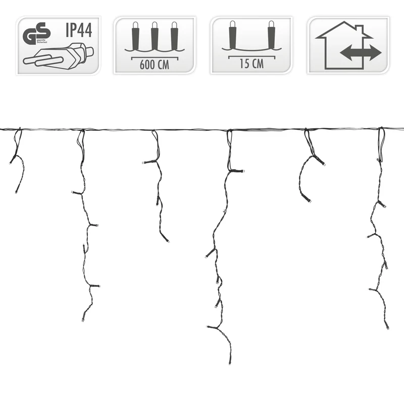 LED Lichtervorhang 6 m IP44 LED Birnen