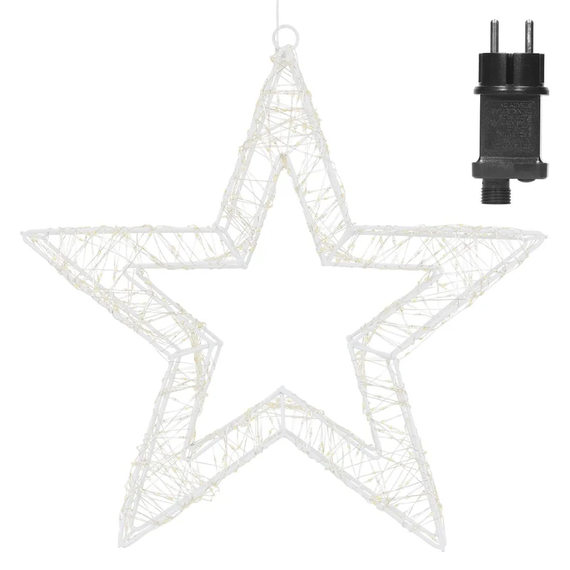 LED Weihnachtsstern 38 cm mit 960 warmweißen LEDs und Timer aus Metall für Innen und Außen IP44 Spritzwassergeschützt