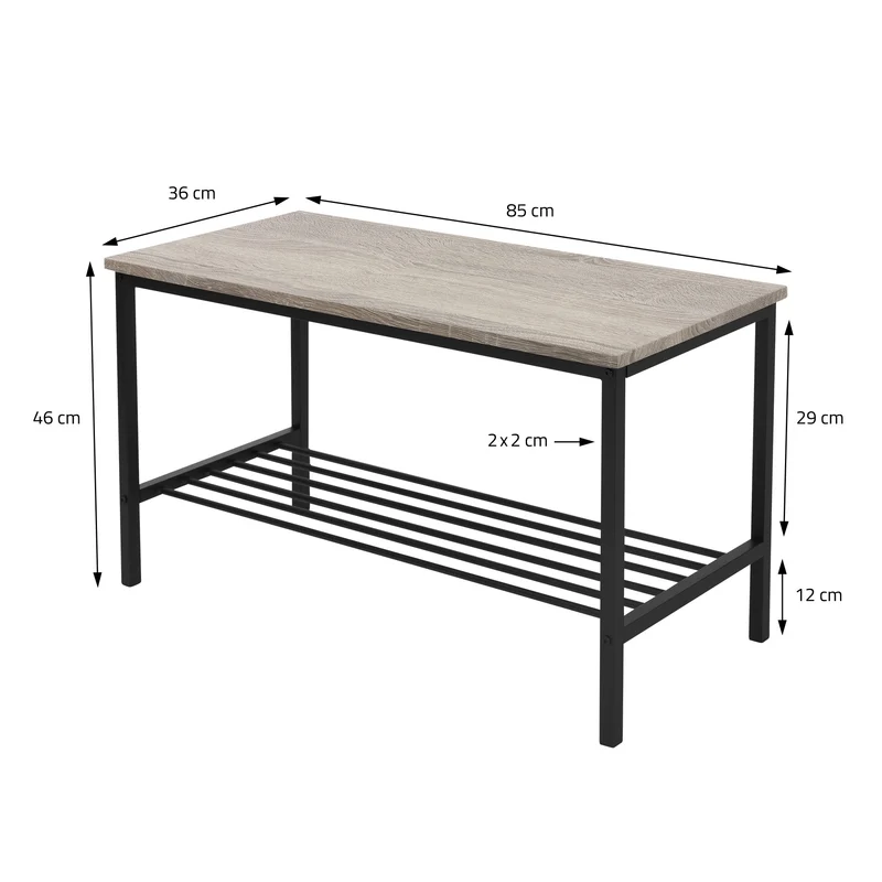 Esszimmergruppe mit Bank 4-Teilig mit Esstisch und Stühlen Sonoma Eiche Stahlgestell ML-Design