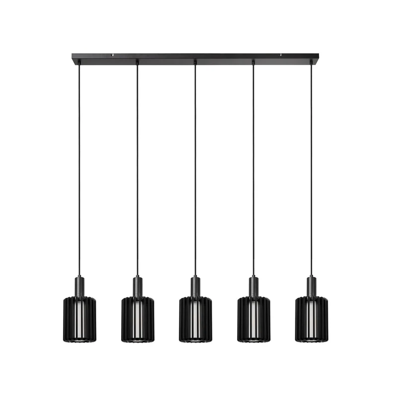 B-Ware Lucide Pendellampe Hängelampe Lambres Glas Metall schwarz transparent 164 cm403