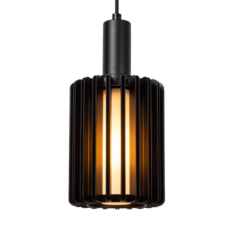 B-Ware Lucide Pendellampe Hängelampe Lambres Glas Metall schwarz transparent 164 cm403