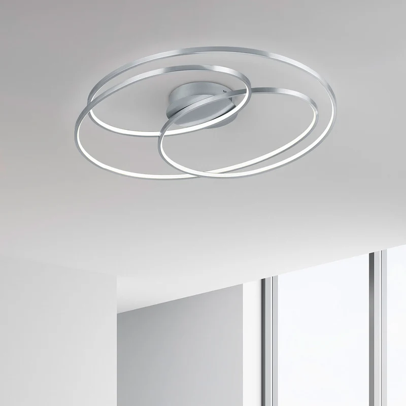 B-Ware Trio Lighting LED-Deckenlampe Leuchte Gale Deckenleuchte 80cm nickel matt