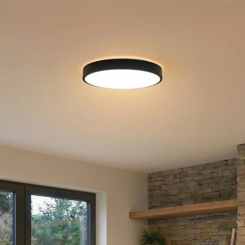 B-Ware Lindby Deckenleuchte Lampe LED Smart Schwarz Tuya App Steuerung RGB CCT 38 cm