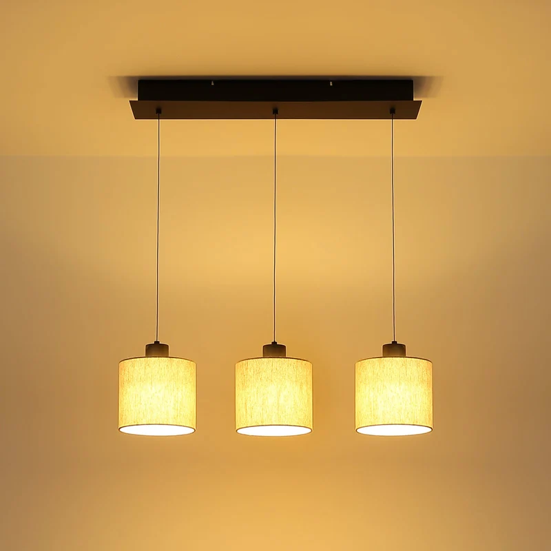 B-Ware Globo Pendelleuchte Hängelampe LED Thea Wohnzimmer creme schwarz matt345