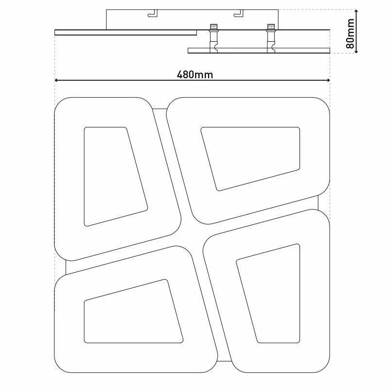 B-Ware Näve LED Deckenleuchte Leuchte Simen weiß Fernbedienung Metall 48x48 cm CCT